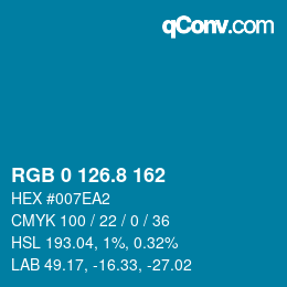 Color code: RGB 0 126.8 162 | qconv.com