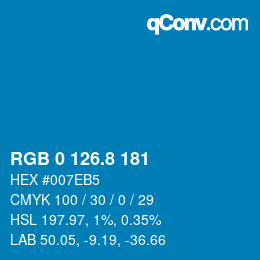 カラーコード: RGB 0 126.8 181 | qconv.com