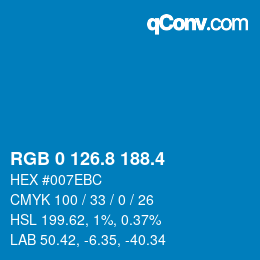 カラーコード: RGB 0 126.8 188.4 | qconv.com