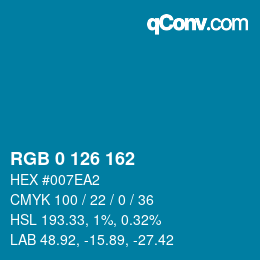 Color code: RGB 0 126 162 | qconv.com