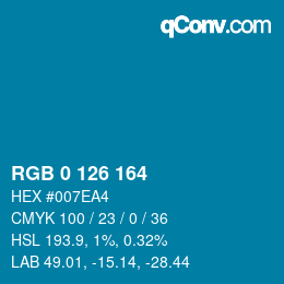 Color code: RGB 0 126 164 | qconv.com