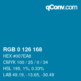 Color code: RGB 0 126 168 | qconv.com