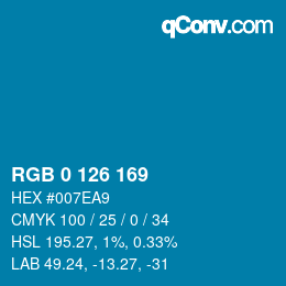 Color code: RGB 0 126 169 | qconv.com