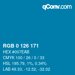 Color code: RGB 0 126 171 | qconv.com