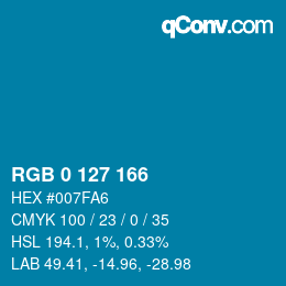 Color code: RGB 0 127 166 | qconv.com