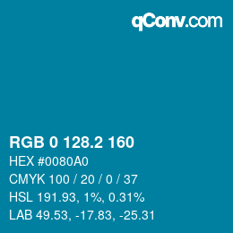 Color code: RGB 0 128.2 160 | qconv.com