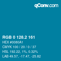 Color code: RGB 0 128.2 161 | qconv.com