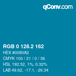 Color code: RGB 0 128.2 162 | qconv.com