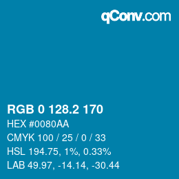 Color code: RGB 0 128.2 170 | qconv.com
