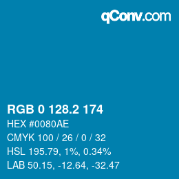 Color code: RGB 0 128.2 174 | qconv.com