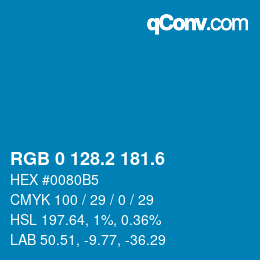 カラーコード: RGB 0 128.2 181.6 | qconv.com