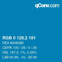 カラーコード: RGB 0 128.2 181 | qconv.com