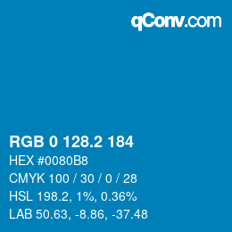 Color code: RGB 0 128.2 184 | qconv.com