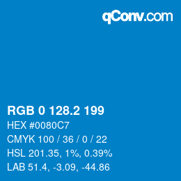 Color code: RGB 0 128.2 199 | qconv.com