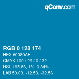 Color code: RGB 0 128 174 | qconv.com