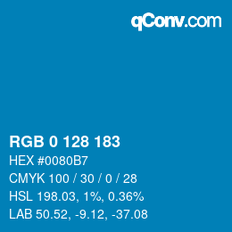 Color code: RGB 0 128 183 | qconv.com