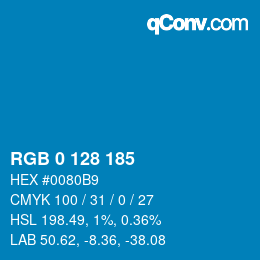 颜色代码: RGB 0 128 185 | qconv.com