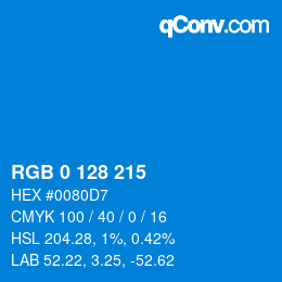 Color code: RGB 0 128 215 | qconv.com