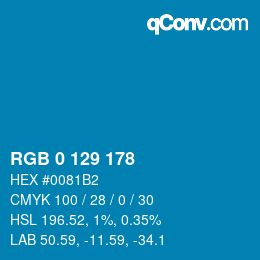 Color code: RGB 0 129 178 | qconv.com