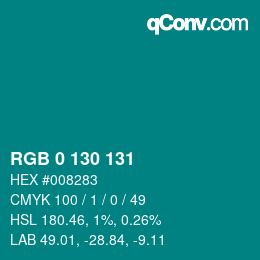 Color code: RGB 0 130 131 | qconv.com