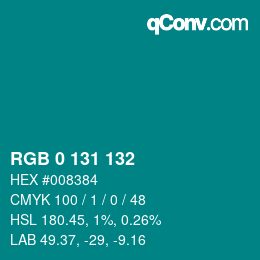 Color code: RGB 0 131 132 | qconv.com