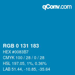 Color code: RGB 0 131 183 | qconv.com