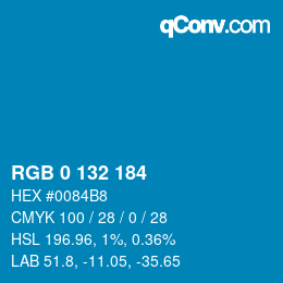 Código de color: RGB 0 132 184 | qconv.com