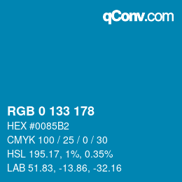 Color code: RGB 0 133 178 | qconv.com