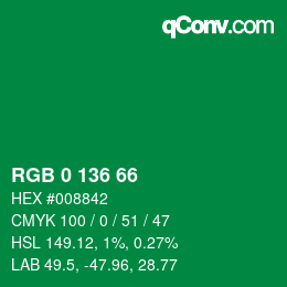 Código de color: RGB 0 136 66 | qconv.com