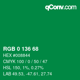 Color code: RGB 0 136 68 | qconv.com