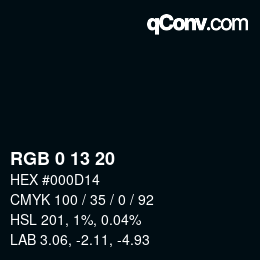 颜色代码: RGB 0 13 20 | qconv.com