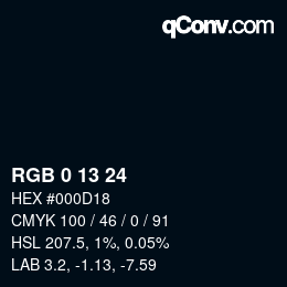 カラーコード: RGB 0 13 24 | qconv.com