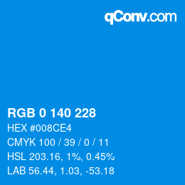 Color code: RGB 0 140 228 | qconv.com