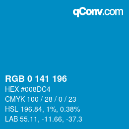 Farbcode: RGB 0 141 196 | qconv.com