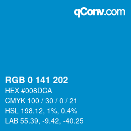 Color code: RGB 0 141 202 | qconv.com