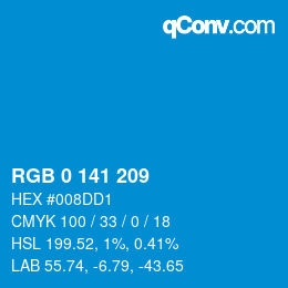 カラーコード: RGB 0 141 209 | qconv.com