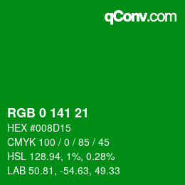 Color code: RGB 0 141 21 | qconv.com