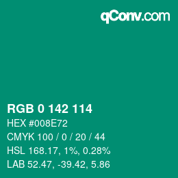 Color code: RGB 0 142 114 | qconv.com