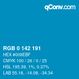 Color code: RGB 0 142 191 | qconv.com