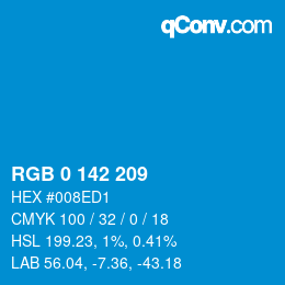 Color code: RGB 0 142 209 | qconv.com