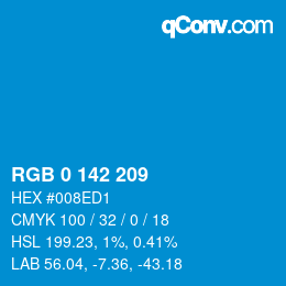 颜色代码: RGB 0 142 209 | qconv.com