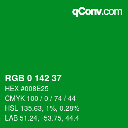 Color code: RGB 0 142 37 | qconv.com