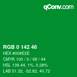 Color code: RGB 0 142 46 | qconv.com