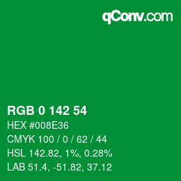 Color code: RGB 0 142 54 | qconv.com