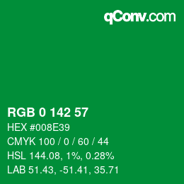 Color code: RGB 0 142 57 | qconv.com