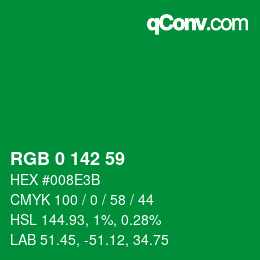 Código de color: RGB 0 142 59 | qconv.com