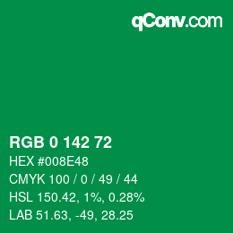 Color code: RGB 0 142 72 | qconv.com