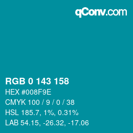 Color code: RGB 0 143 158 | qconv.com