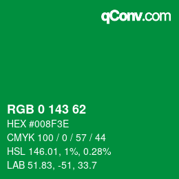 颜色代码: RGB 0 143 62 | qconv.com