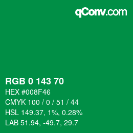 Código de color: RGB 0 143 70 | qconv.com